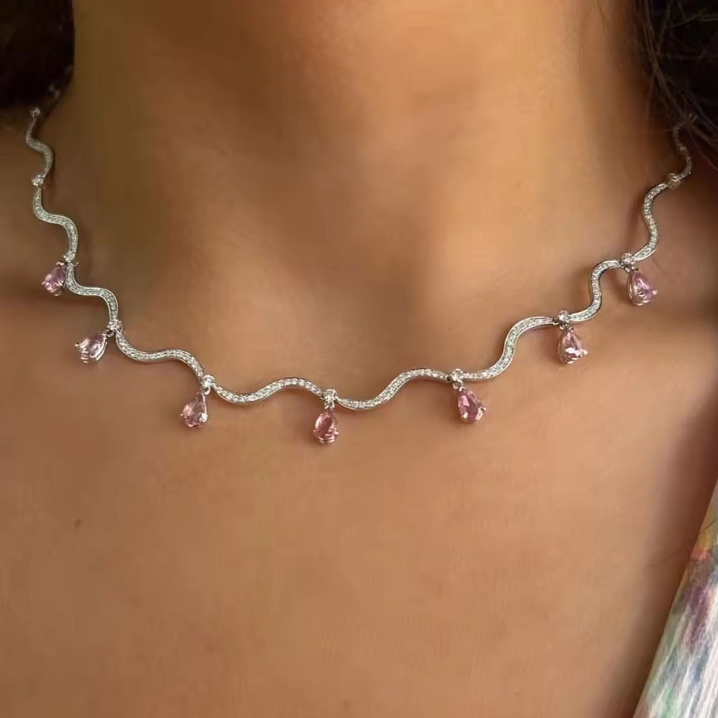 WINONA CHOKER SILVER - BLUSH (Samples)