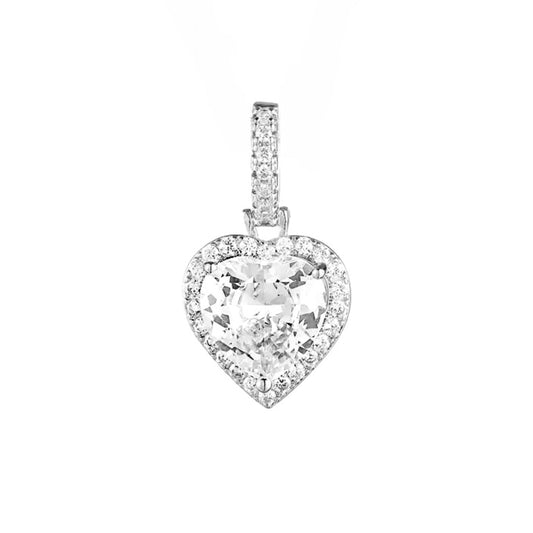 CINDERELLA HEART CHARM - SILVER